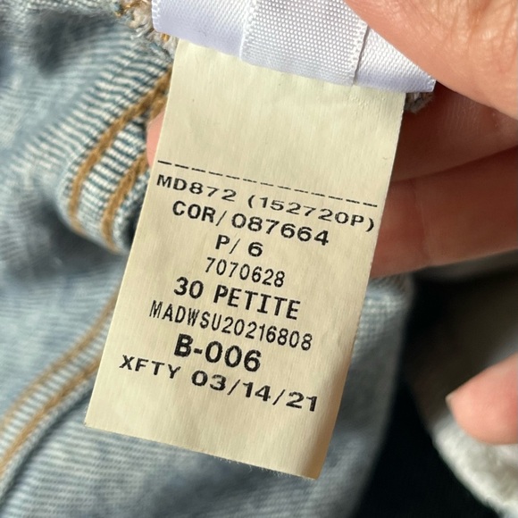 Madewell Women’s Roadtripper Slim Boyjean SIZE 30 PETITE Aylesbury Blue Wash - Picture 15 of 15